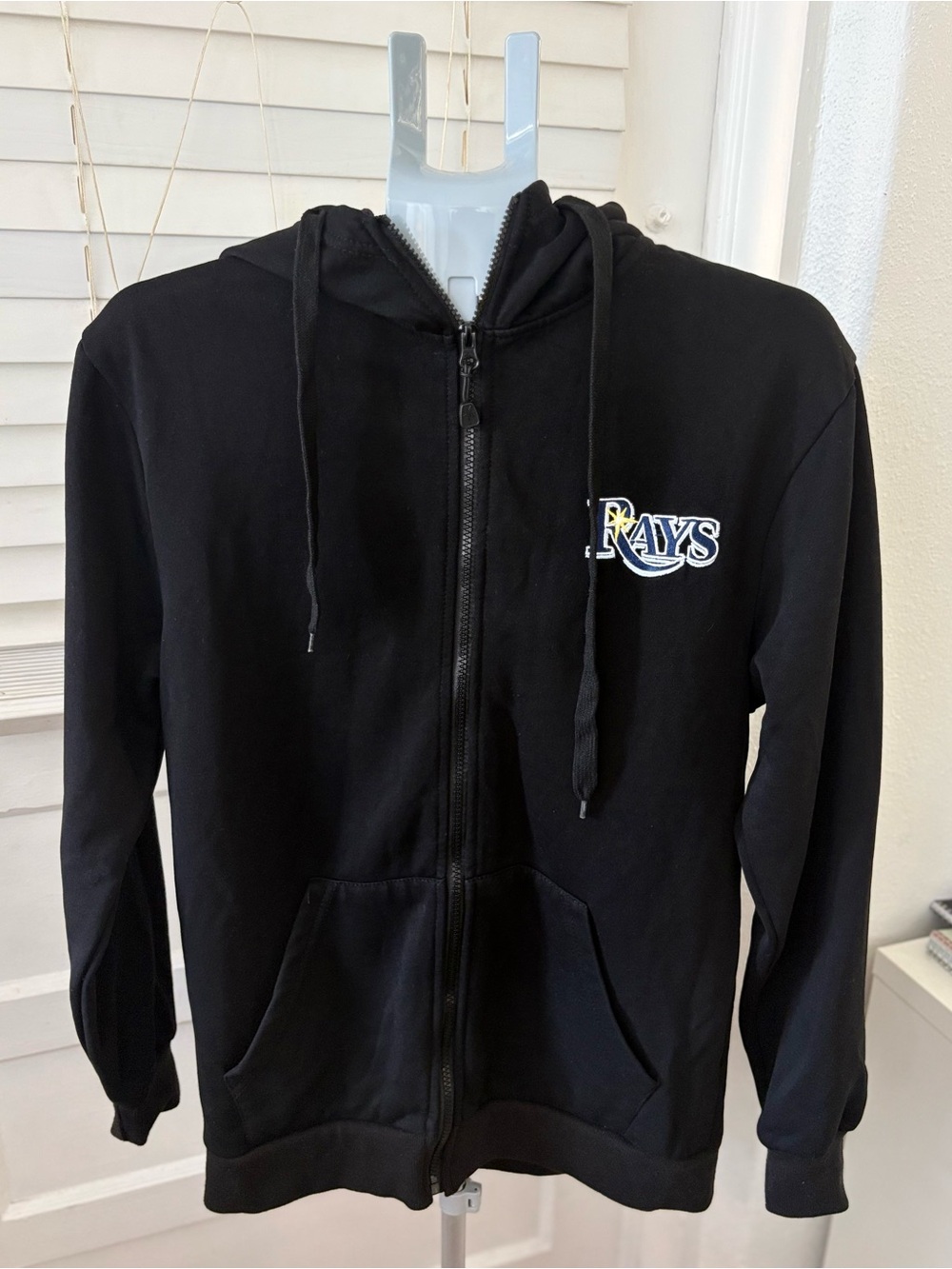 Tampa Bay Rays Women’s MLB Black Full Zip Hoodie M Embroidered Logo Sunburst